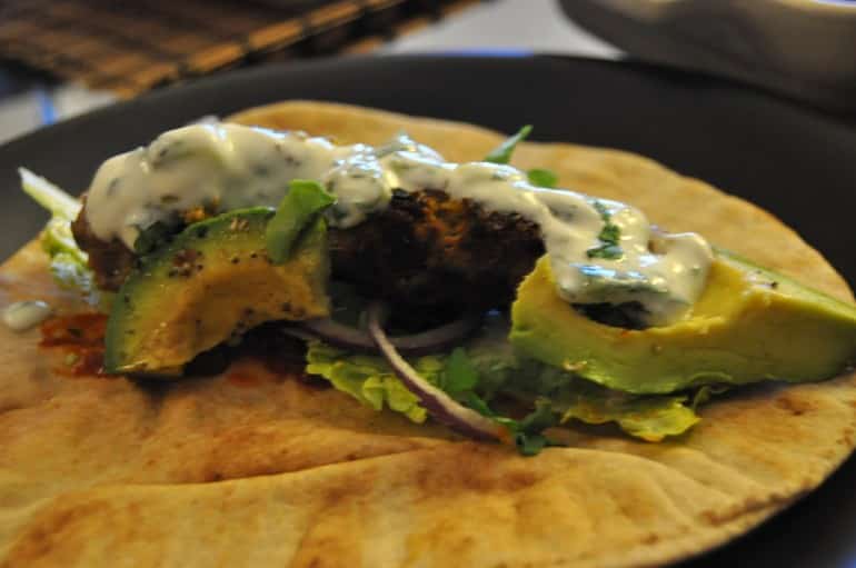 Lamb kofta recipe ingredients flatbread wrap