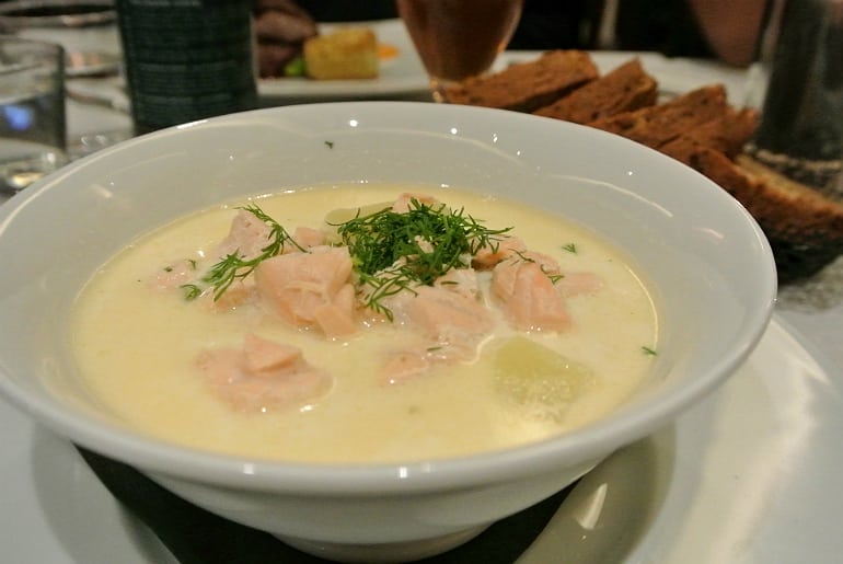 Helsinki Aino restaurant salmon soup