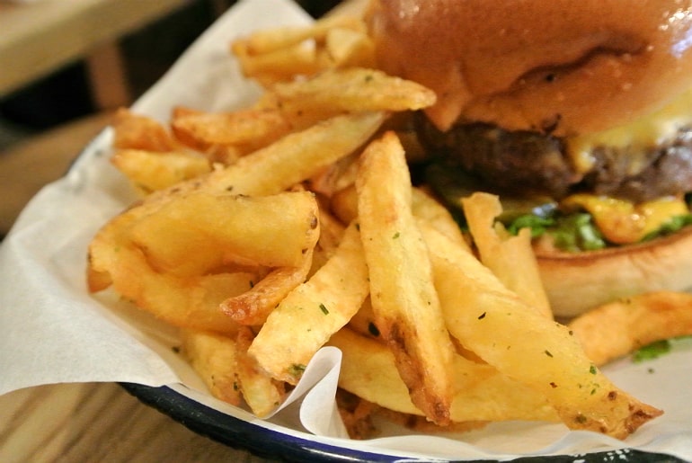 Honest burger Soho London review chips