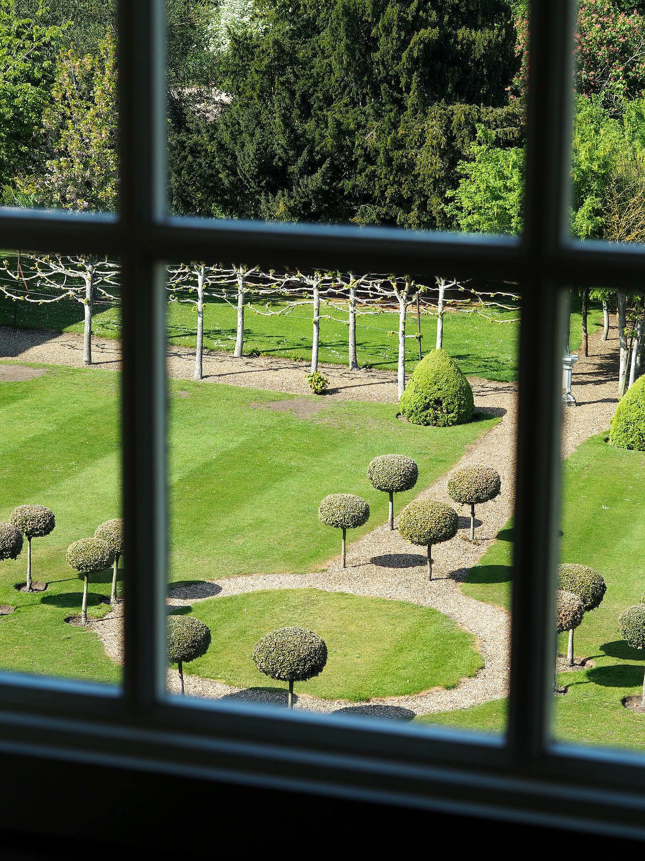 View of the Chicheley Hall gardens