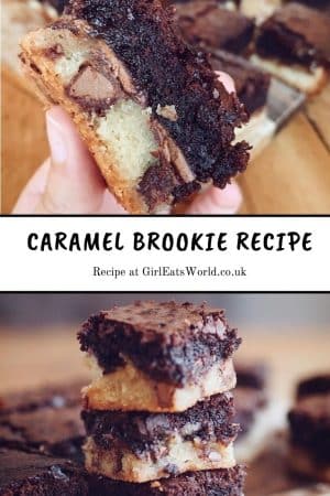 Caramel Brookie Recipe | Girl Eats World