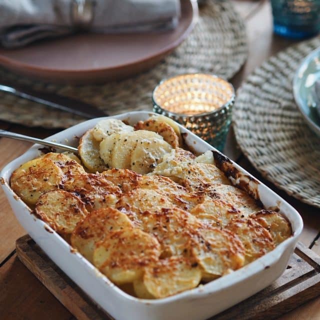 Potato Dauphinoise Recipe Creamy Cheesy Potatoes Girl Eats World 7621